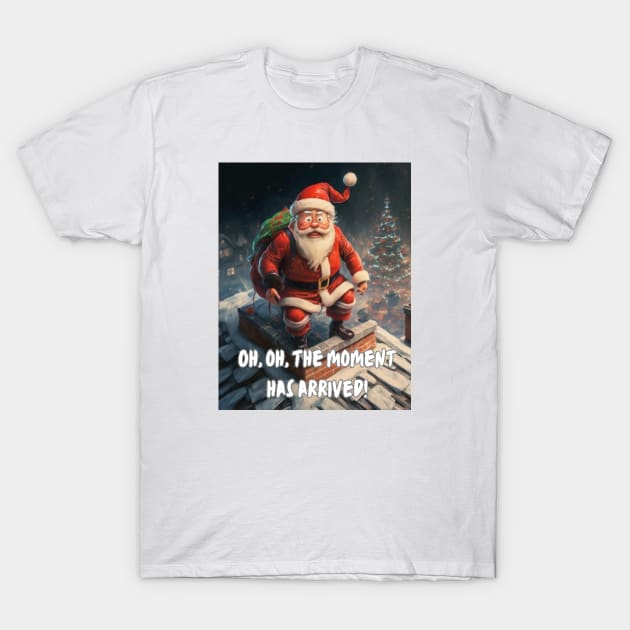 Santa's Arrival: Festive Chimney Scene T-Shirt by TeeandecorAuthentic